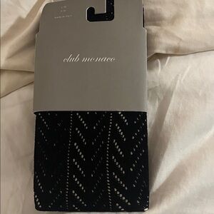 Club Monaco Black Pattern tights nwt